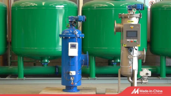 Filtre de traitement de l'eau industriel SS304/316, boîtier en acier inoxydable, filtre autonettoyant automatique vertical pour les eaux usées/irrigation/dessalement de l'eau de mer